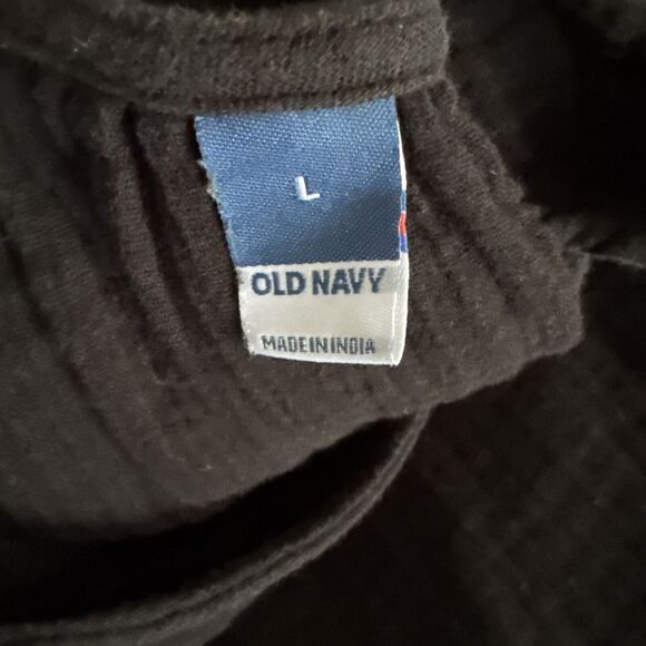 Old Navy Womens Boho Black Maxi Peasant Dress Sz L Dark Cottagecore Prairie - Picture 15 of 16